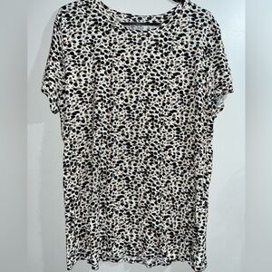Leopard Print Short Sleeve Women's Top